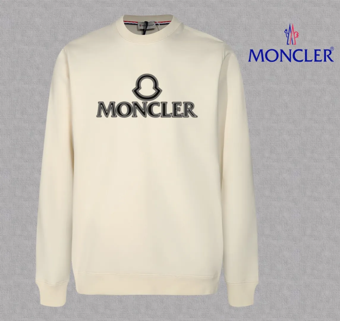 【 In Stock】 〖 𝐌𝐎𝐍𝐂𝐋𝐄𝐑~ 〗 440g ， 😎 ， ， Factory 2025 T ， ， Premium LOGO， Same Style ：Black White Size：S M L XL 2XL